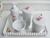 Kit Higiene Bebê K056 Porcelana Bandeja Pérola Branca Aplique Rosa Gel FLOR ROSA