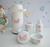 Kit Higiene Bebê Porcelana Potes Gel Térmica K021 Borboleta  Rosa