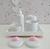 Kit Higiene Porcelana Bebê Banho Cuidado Quarto K014 Nuvem Rosa