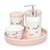 Kit higiene porcelana bebe infantil nuvem com bandeja quarto Rosa