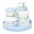 Kit higiene porcelana bebe infantil nuvem com bandeja quarto AZUL