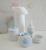 kit Higiene Porcelana Bebê K021 Urso Coroa Azul Potes Limpeza Banho Multi Uso Térmica 500ml Coroa Azul