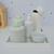 Kit Higiene Porcelana Bebê Térmica Bandeja Quarto K010 Nuvem Verde
