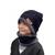 Kit Infantil Criança Touca Gorro Cachecol Forrada Lã Inverno Azul