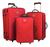 Kit Jogo 3 Malas Grande Viagem G M P Rodinhas Village 23kg Vermelho