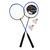 Kit Jogo Badminton Convoy Sport Com 2 Raquetes 2 Petecas E Bolsa YS37025 Azul