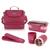 Kit JOY Bolsa Térmica com Pote Marmita, Porta Talher e Escova de Dente Jacki Design AHL22837/AHX22850/AWM22838/AHX22839 Vinho