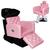 Kit Lavatório Tokyo Base Preta Descanso + Cadeira Reclinável base Quadrada Para Salão Rosa bebê