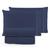 Kit Lençol Solteiro Percal 400 Fios 03 Peças com Fronha e Porta Travesseiro Matelado Macio e Confortável Azul Marinho