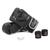 Kit Luva de Boxe/ Muay Thai Naja Black 14 Oz + Bandagem + Protetor Bucal + Bag Preto, Prata