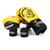 Kit Luva de Boxe/Muay Thai Pretorian Elite 10 Oz + Bandagem + Protetor Bucal Amarelo, Preto
