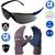 Kit Luva Epi Proteção Segurança Antiderrapante Óculos Uv Ca Pedreiro Construção Civil Obra Manutenção Fume Escuro Cinza