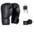 Kit Luva Estampada para Boxe Muay Thai Com Bandagem E Protetor Bucal - Fheras All black