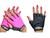 kit Luva Para Academia Meio Dedo Proteção Para Mão Treinos Musculação Ginastica Preto, Rosa