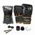 Kit luvas de Boxe Muay Thai Naja Black + Bandagem + Protetor Bucal + Corda Amarelo