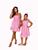 Kit  Mãe e Filha Vestidos Versáteis Casuais Com Alça Curto Pink xadrez