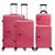 Kit Mala de Viagem com Frasqueira Bordo Rígida Rodinha Dupla Leve Mao Avião Embarque Grande 30kg Média 23kg Pequena 10kg Pink