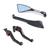 Kit Manete Retrovisor Crosser Fazer Lander Factor Xtz Tenere Manete Preto com Vermelho e Retrovisor Preto