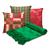 Kit Manta Xale de Sofá Natalina com 3 Capas de Almofadas Decorativas de Natal MANTA 153 + CAPAS SUETER - 12 VERMELHO - XADREZ