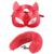 KIT MÁSCARA E PLUG ANAL 2.8cm ESPESSURA DE METAL RABO PELÚCIA Vermelho