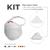 KIT Máscara FIBER Knit Sport + 30 Filtros de Proteção + Suporte BRANCO