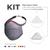 KIT Máscara FIBER Knit Sport + 30 Filtros de Proteção + Suporte CINZA
