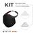 KIT Máscara FIBER Knit Sport + 30 Filtros de Proteção + Suporte PRETO