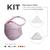 KIT Máscara FIBER Knit Sport + 30 Filtros de Proteção + Suporte ROSA