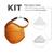 KIT Máscara FIBER Knit Sport + 30 Filtros de Proteção + Suporte LARANJA