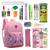 Kit Material Escolar Mochila Caderno Estojo Completo Feminino Rosa