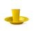 Kit merenda copo prato plastico colorido reforçado refeição infantil fundo aniversario sobremesa Amarelo