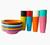 Kit merenda copo prato plastico colorido reforçado refeição infantil fundo aniversario sobremesa Sortido