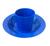 Kit merenda escolar cantina copo prato grande fundo varias cores plastico reforçado não quebra 450ml Azul Bic