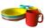Kit merenda escolar cantina copo prato grande fundo varias cores plastico reforçado não quebra 450ml Sortido