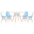 KIT - Mesa Eames 100 cm + 4 cadeiras Eames Eiffel DSW Mesa branco com cadeiras azul claro