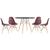 KIT - Mesa Eames 100 cm + 4 cadeiras Eames Eiffel DSW Mesa preto com cadeiras marrom
