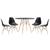 KIT - Mesa Eames 100 cm + 4 cadeiras Eames Eiffel DSW Mesa preto com cadeiras preto