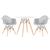 KIT - Mesa Eames 70 cm + 2 cadeiras Eiffel DAW com braços Mesa branco com cadeiras cinza claro