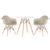 KIT - Mesa Eames 70 cm + 2 cadeiras Eiffel DAW com braços Mesa branco com cadeiras nude