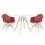 KIT - Mesa Eames 70 cm + 2 cadeiras Eiffel DAW com braços Mesa branco com cadeiras terracota