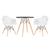KIT - Mesa Eames 70 cm + 2 cadeiras Eiffel DAW com braços Mesa preto com cadeiras branco