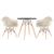 KIT - Mesa Eames 70 cm + 2 cadeiras Eiffel DAW com braços Mesa preto com cadeiras bege