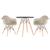 KIT - Mesa Eames 70 cm + 2 cadeiras Eiffel DAW com braços Mesa preto com cadeiras nude