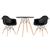 KIT - Mesa Eames 70 cm + 2 cadeiras Eiffel DAW com braços Mesa preto com cadeiras preto
