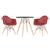 KIT - Mesa Eames 70 cm + 2 cadeiras Eiffel DAW com braços Mesa preto com cadeiras terracota