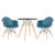 KIT - Mesa Eames 70 cm + 2 cadeiras Eiffel DAW com braços Mesa preto com cadeiras turquesa