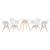 KIT - Mesa Eames 70 cm + 4 cadeiras Eiffel DAW com braços Mesa branco com cadeiras branco