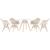 KIT - Mesa Eames 70 cm + 4 cadeiras Eiffel DAW com braços Mesa branco com cadeiras bege