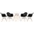 KIT - Mesa Eames 70 cm + 4 cadeiras Eiffel DAW com braços Mesa branco com cadeiras preto