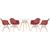 KIT - Mesa Eames 70 cm + 4 cadeiras Eiffel DAW com braços Mesa branco com cadeiras terracota
